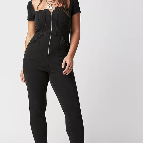 We The Free Black Jumpsuit with Cap Sleeves - Picture 5 of 9